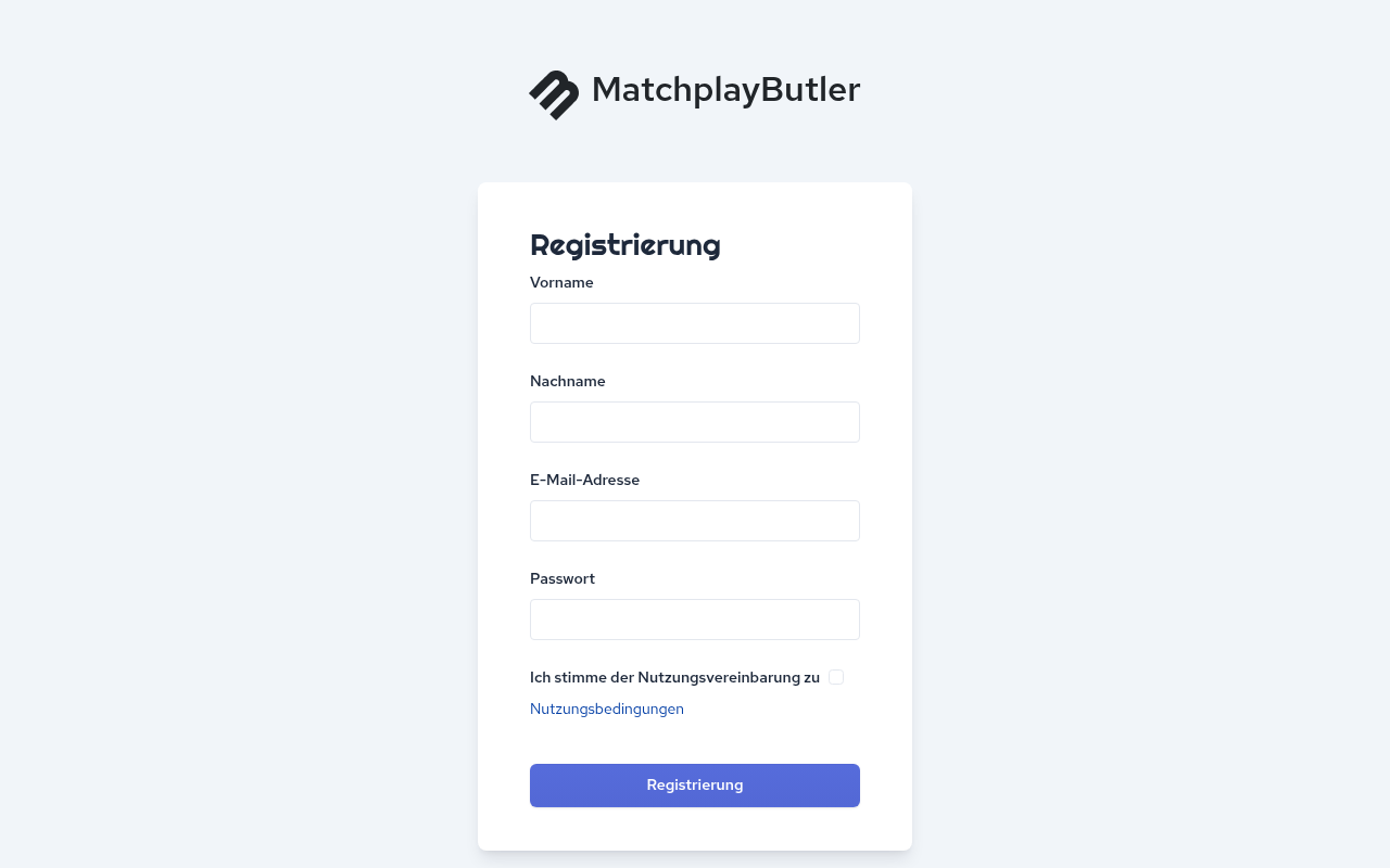 Leeres Registrierungsformular