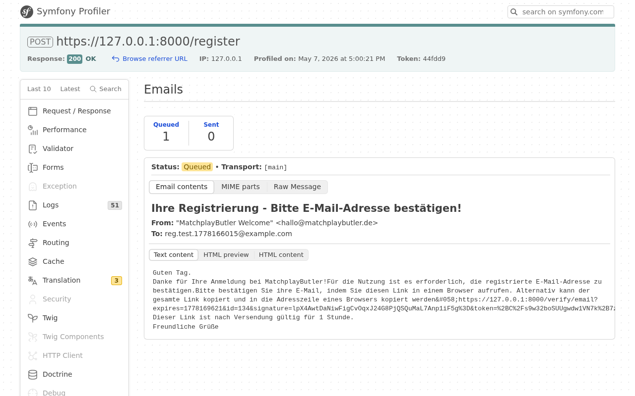 Inhalt der Verifizierungsmail